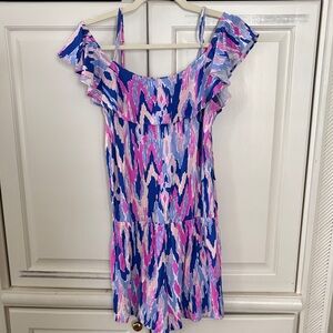 Lilly Pulitzer Pink and Blue Abstract Romper